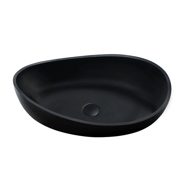 Waverton Solid Surface Stone Above Counter Basin Matte Black 600X370X190mm ,
