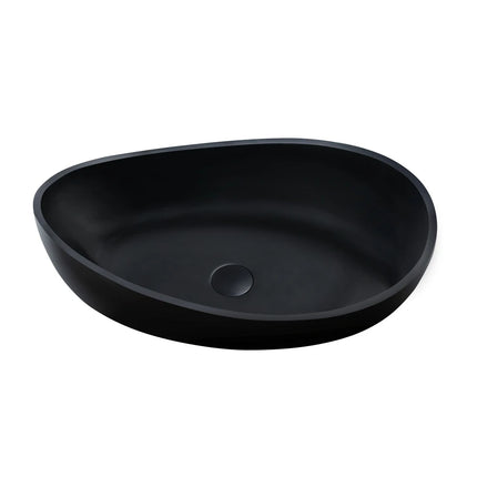 Waverton Solid Surface Stone Above Counter Basin Matte Black 600X370X190mm ,