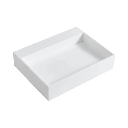 Crete Solid Surface Stone Wall Hung Basin Matte White No Overflow