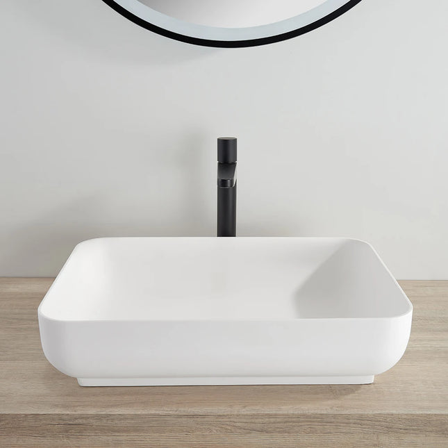 Kirra Solid Surface Rectangle Shape Basin Matte White 550X400X130mm ,