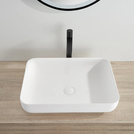 Kirra Solid Surface Rectangle Shape Basin Matte White 550X400X130mm ,