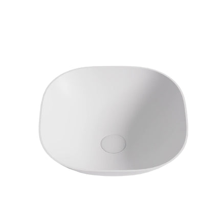 Perry Solid Surface Stone Above Counter Basin Matte White , 400x400