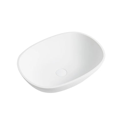Perry Solid Surface Stone Above Counter Basin Matte White , 550x400