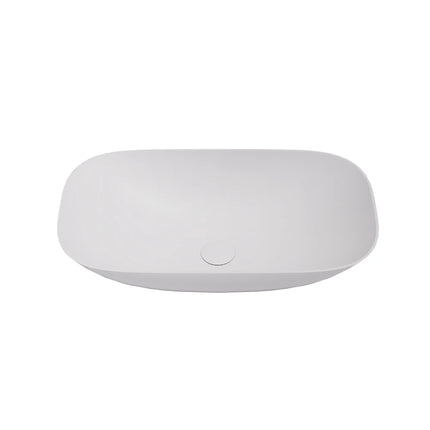 Perry Solid Surface Stone Above Counter Basin Matte White , 630x360