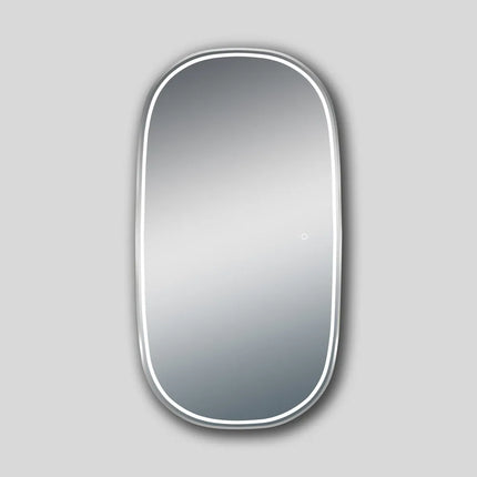 Oval 3 Color Front Lit LED Mirror Silver Aluminium Frame