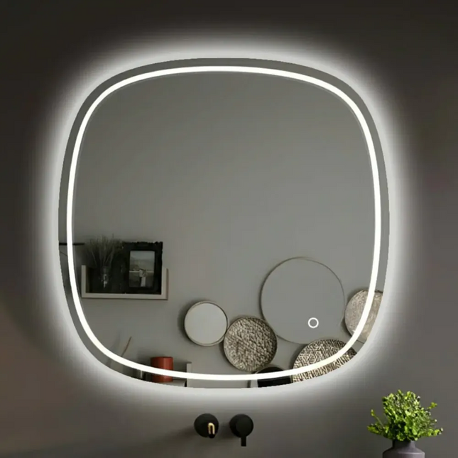 Acrylic Front & Back Lit LED Mirror Rounded Edge 600/750mm