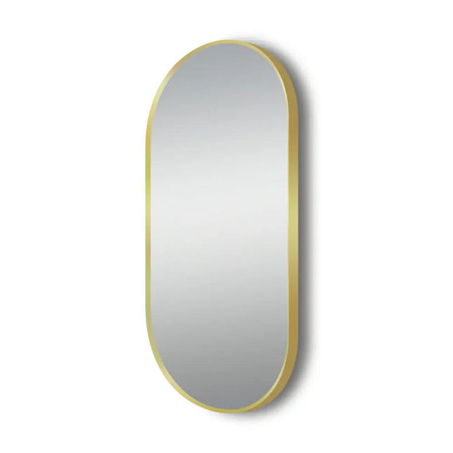 Oval Mirror Brushed Gold Frame 500X1000mm