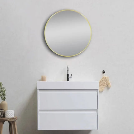 Round Mirror Brushed Gold Frame