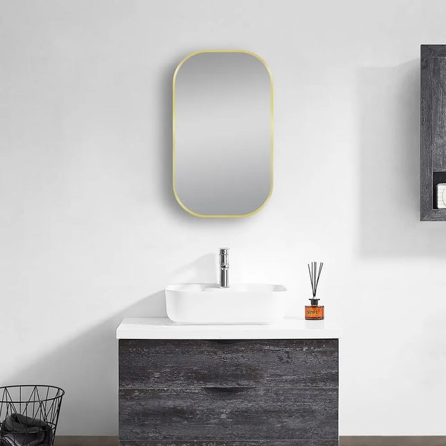 Rectangle Mirror Brushed Gold Frame