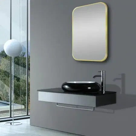 Rectangle Mirror Brushed Gold Frame