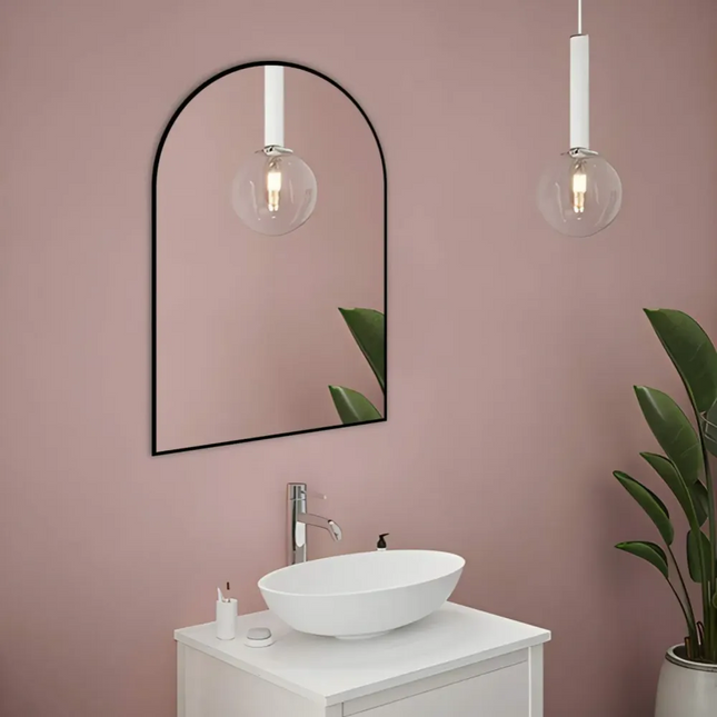 Arch Mirror Matte Black Frame 600X900X21.5mm