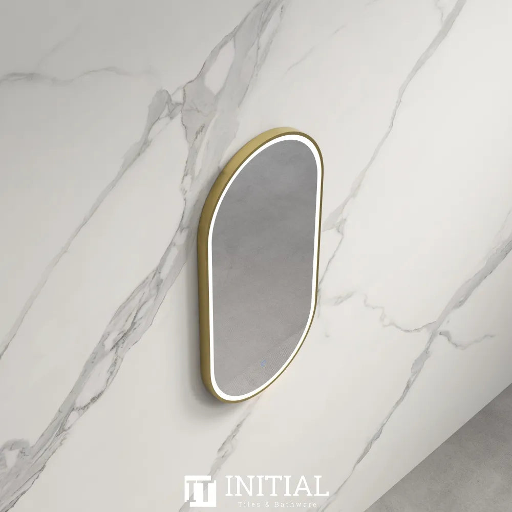 Tome Oval Trio Colour Gold Frame LED Mirror 450X900X30 , Default Title