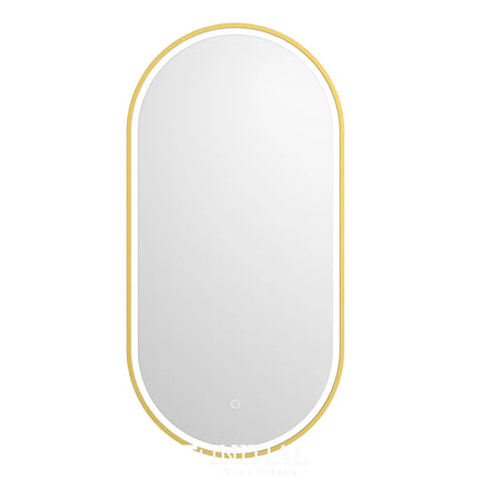 Tome Oval Trio Colour Gold Frame LED Mirror 450X900X30 ,