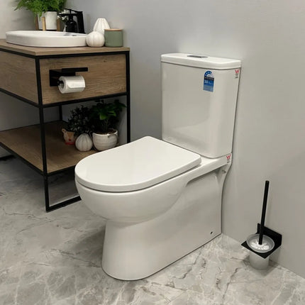 Mona Rimless Back to Wall Toilet Suite Gloss White 650X385X830