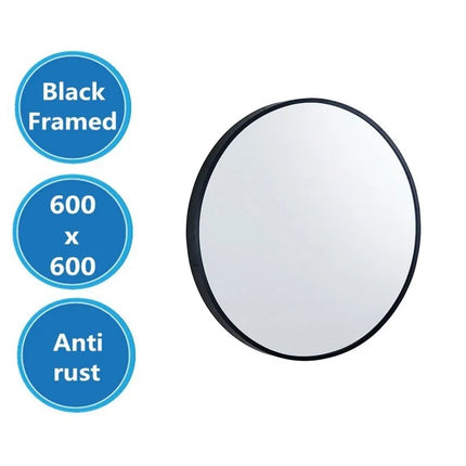 Round Mirror Matte Black Frame