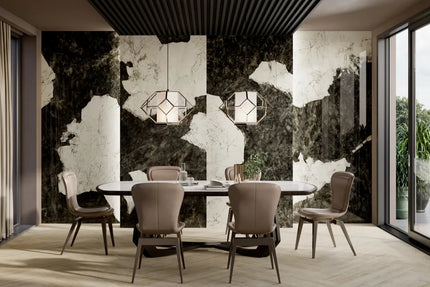 Megaslim Slab Lava Black & White Polished 2800X1200X6