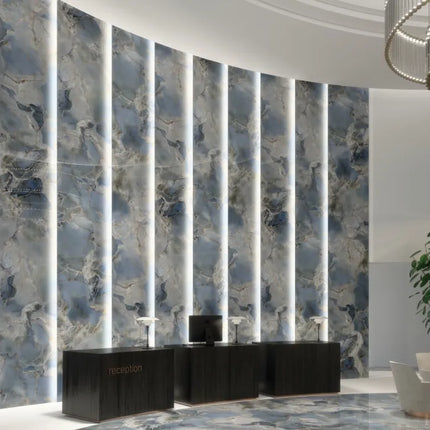 Megaslim Slab Onyx Blue Polished 3200X1600X6