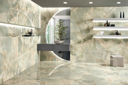 Megaslim Slab Onyx Green Polished 3200X1600X6