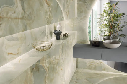 Megaslim Slab Onyx Green Polished 3200X1600X6