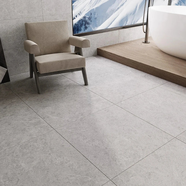 Marble Look Tile Moha Tundra Blue Smooth Grip ,