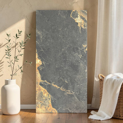 Marble Look Morris Black Matte ,