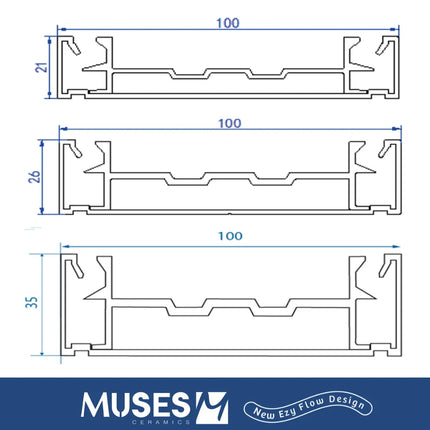 Ezy Flow 26mm Tile Insert Brushed Silver 1000~5600mm