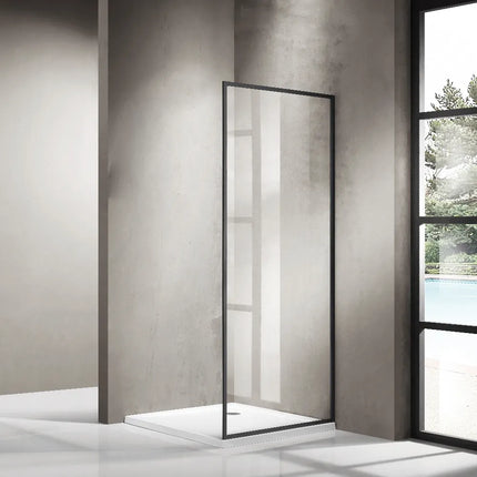 Full Framed Single Panel Shower Screen 10mm Clear Glass without Support Bar 900-1200X2100mm