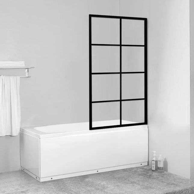 Framed Grills Fixed Bathtub Screen 700-800X1500mm Matte Black