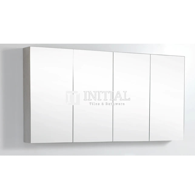 Nova 1500 Concrete Grey Shaving Cabinet, 4 Solid Doors ,