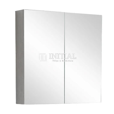 Nova 750 Concrete Grey Shaving Cabinet, 2 Solid Doors ,
