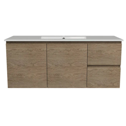 Timberline Nevada Vanity Wall Hung with Ceramic/Mineral Composite Top 600-1800mm