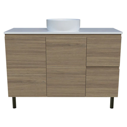 Timberline Nevada Vanity on Legs with SilkSurface Top & Above Counter Basin 600-1800mm