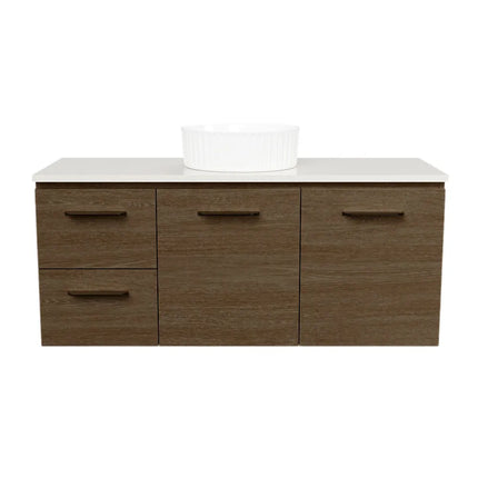 Timberline Nevada Vanity Wall Hung with SilkSurface Top & Above Counter Basin 600-1800mm