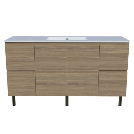 Timberline Nevada Vanity On Legs with Ceramic/Mineral Composite Top 600-1800mm