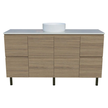 Timberline Nevada Vanity on Legs with SilkSurface Top & Above Counter Basin 600-1800mm