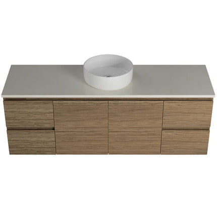 Timberline Nevada Vanity Wall Hung with SilkSurface Top & Above Counter Basin 600-1800mm
