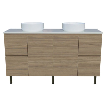 Timberline Nevada Vanity on Legs with SilkSurface Top & Above Counter Basin 600-1800mm