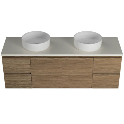 Timberline Nevada Vanity Wall Hung with SilkSurface Top & Above Counter Basin 600-1800mm