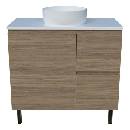 Timberline Nevada Vanity on Legs with SilkSurface Top & Above Counter Basin 600-1800mm