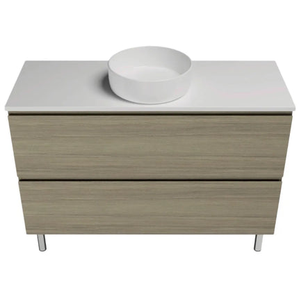 Timberline Nevada Plus Vanity on Legs with SilkSurface Top & Above Counter Basin 600-1800mm