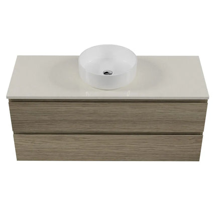 Timberline Nevada Plus Vanity Wall Hung with SilkSurface Top & Above Counter Basin 600-1800mm
