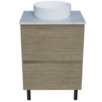 Timberline Nevada Plus Vanity on Legs with SilkSurface Top & Above Counter Basin 600-1800mm