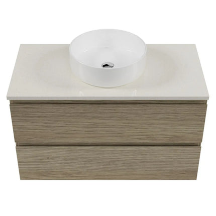 Timberline Nevada Plus Vanity Wall Hung with SilkSurface Top & Above Counter Basin 600-1800mm