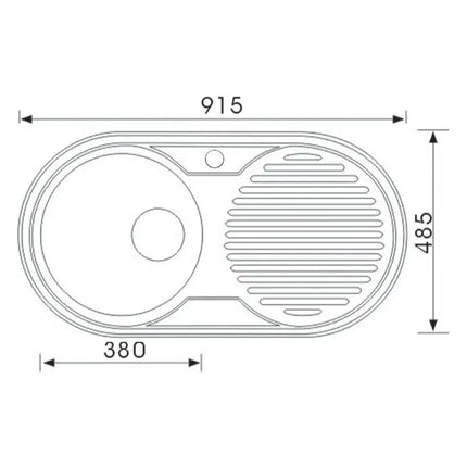 Stainless Steel Sink Single Bowl & Single Drainer 915 X 485mm