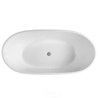 Hona 1700 Freestanding Bathtub Gloss White Non-Over Flow 1690X800X550 ,