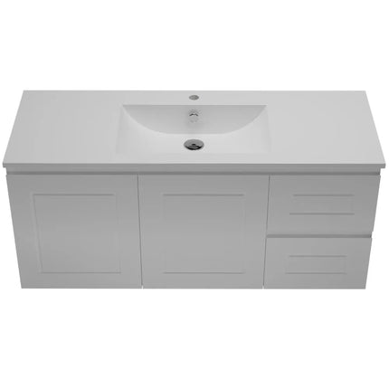 Timberline Nevada Classic Vanity Wall Hung with Ceramic/Mineral Composite Top 600-1800mm