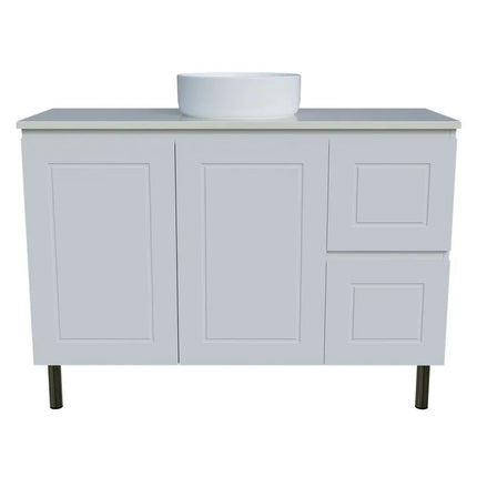 Timberline Nevada Classic Vanity on Legs with SilkSurface Top & Above Counter Basin 600-1800mm