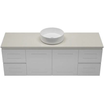 Timberline Nevada Classic Vanity Wall Hung with SilkSurface Top & Above Counter Basin 600-1800mm