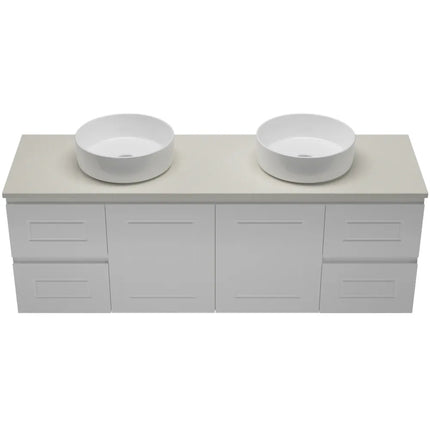 Timberline Nevada Classic Vanity Wall Hung with SilkSurface Top & Above Counter Basin 600-1800mm