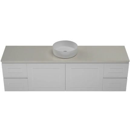 Timberline Nevada Classic Vanity Wall Hung with SilkSurface Top & Above Counter Basin 600-1800mm